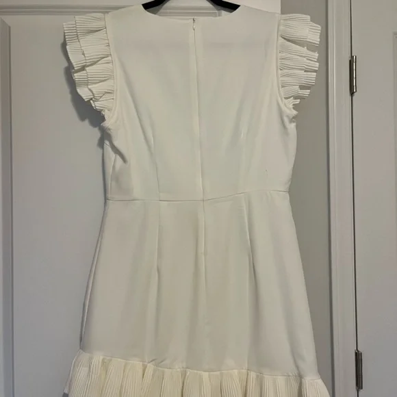 White Dress with Ruffle Detail - Picture 2 of 3